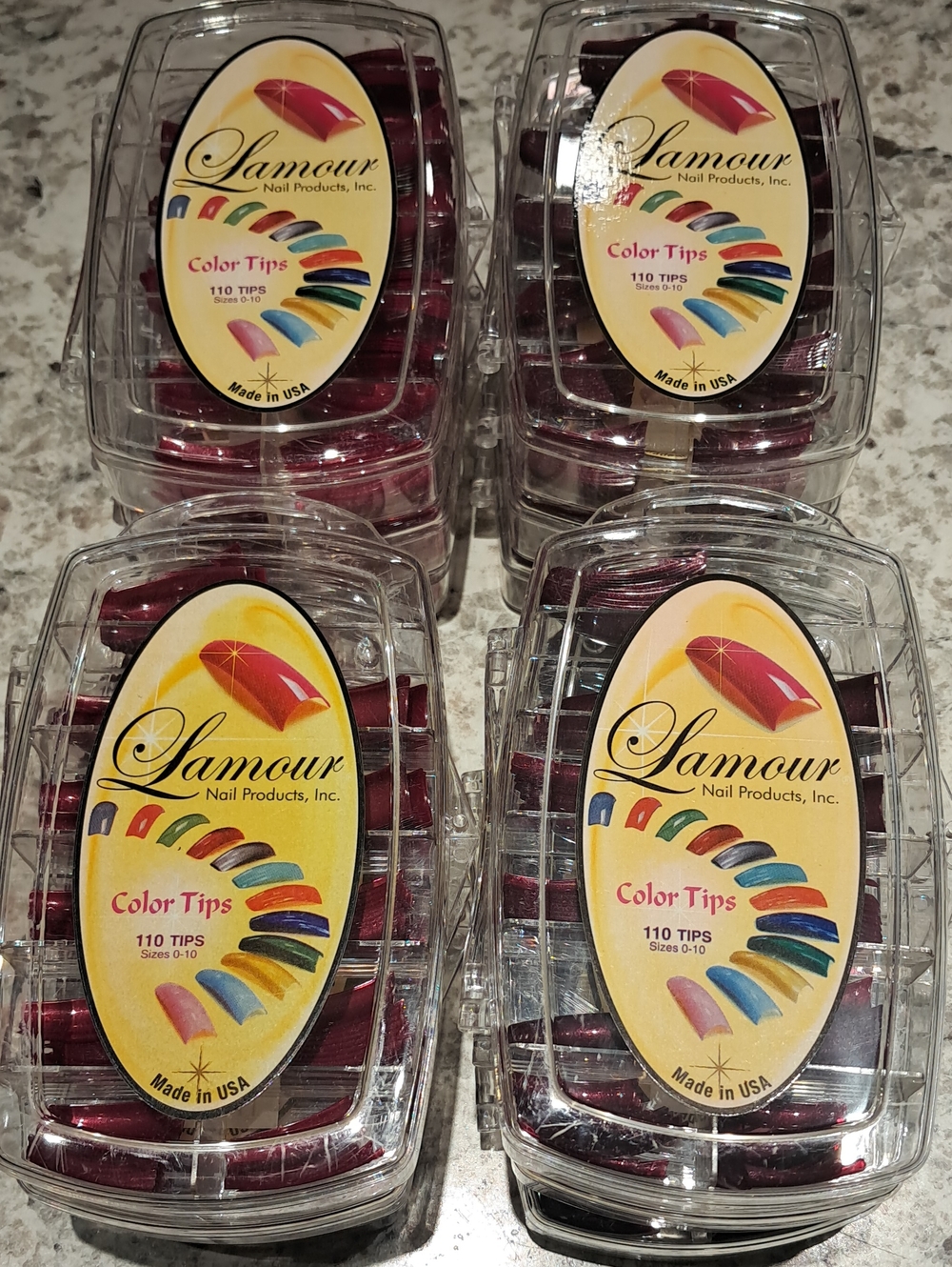 12 Packs Of Lamour Color Tips - Burgandy
